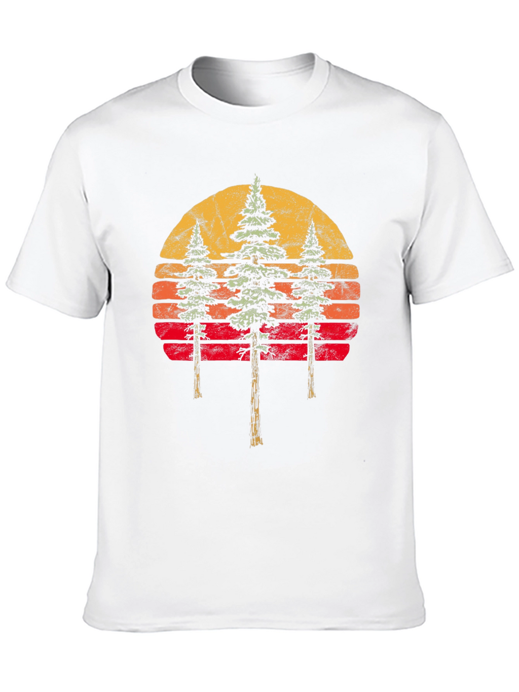 Retro Sunset Trees Graphic T-Shirt