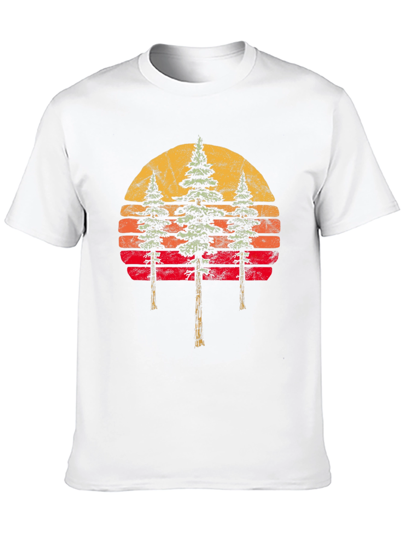 Retro Sunset Trees Graphic T-Shirt