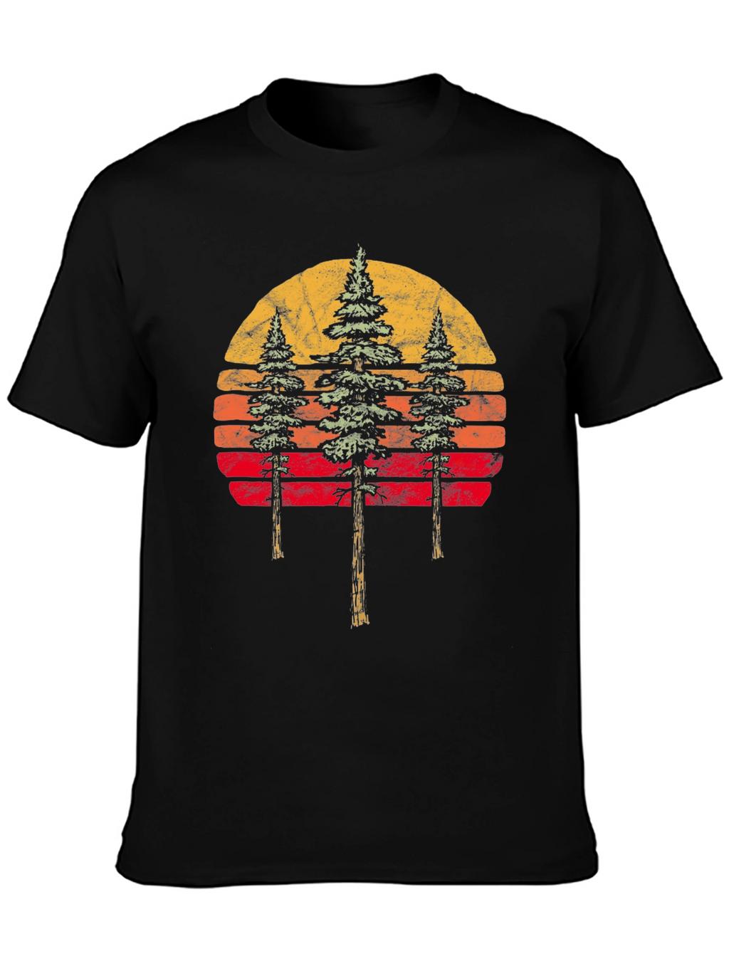Retro Sunset Trees Graphic T-Shirt