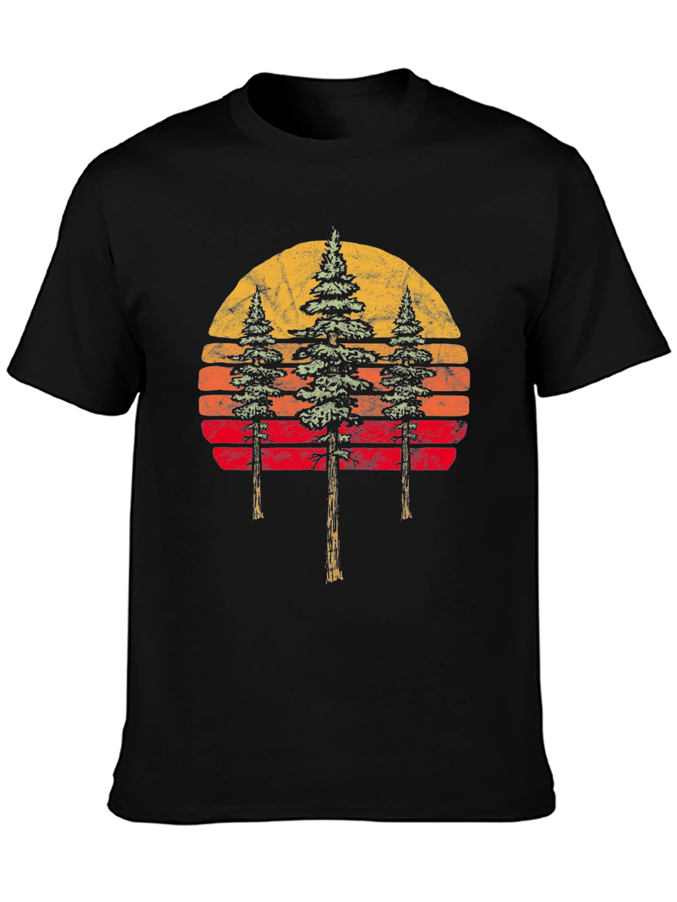 Retro Sunset Trees Graphic T-Shirt