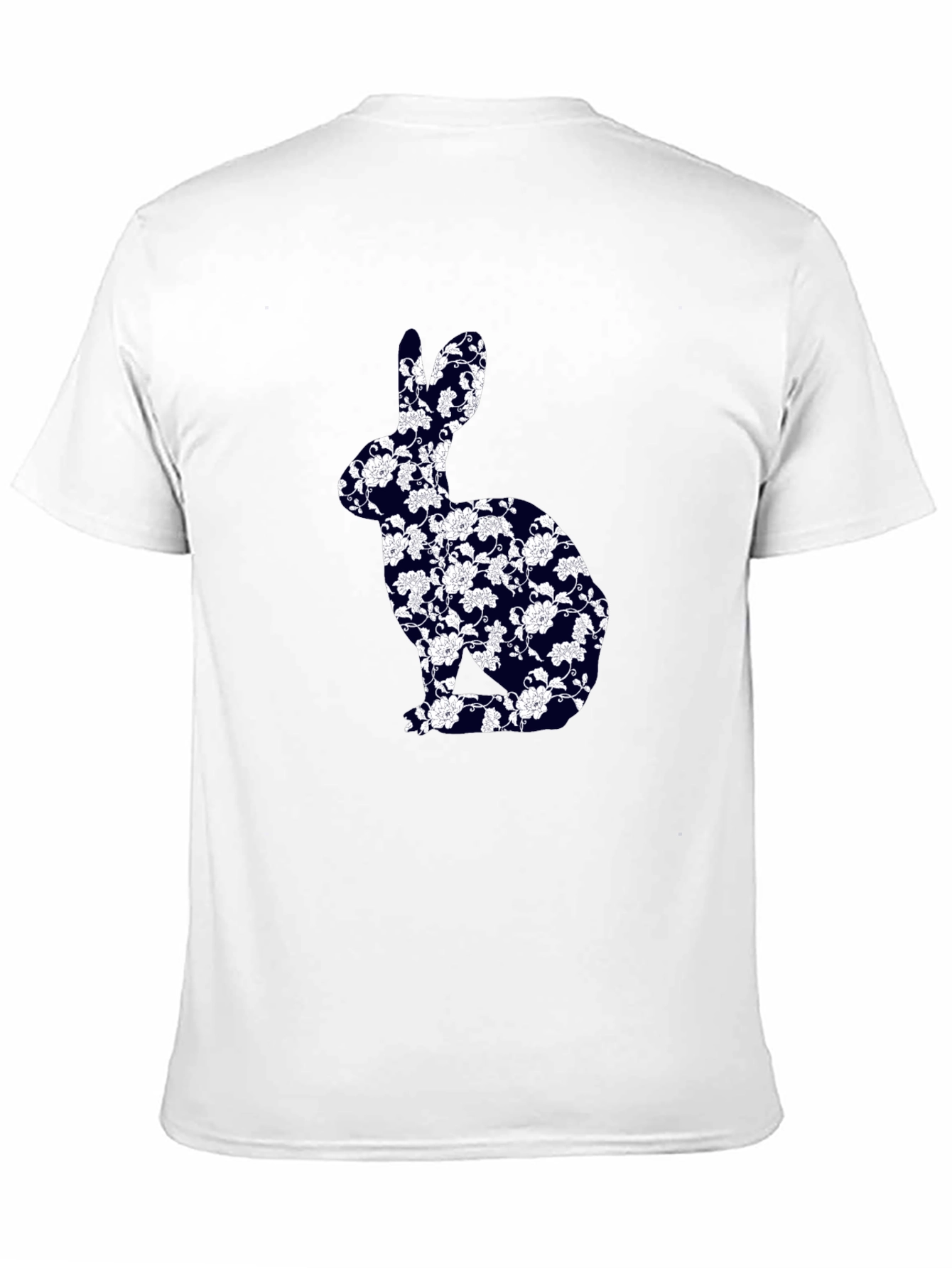 Floral Bunny Graphic Tee - Black