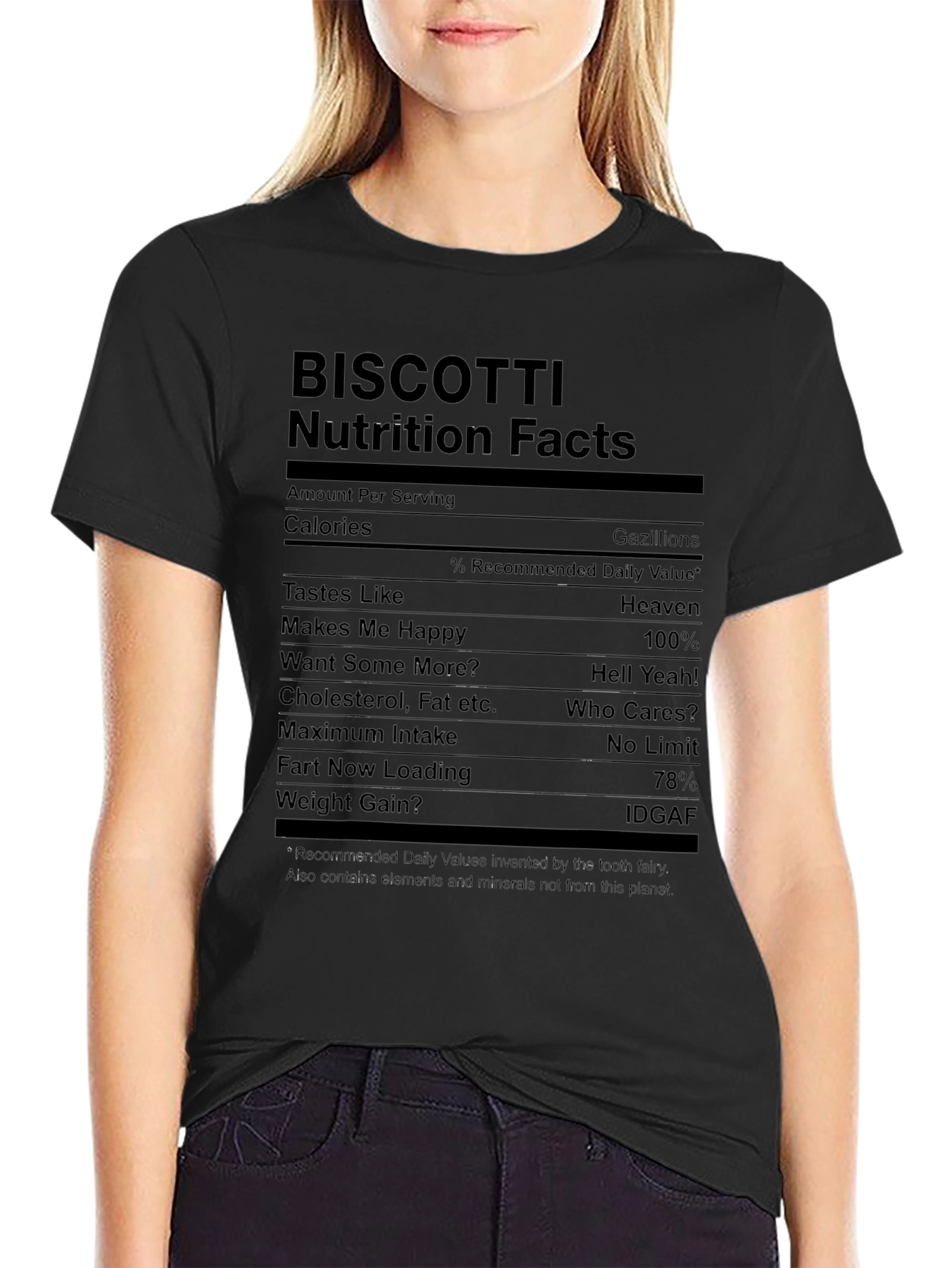 Biscotti Nutrition Facts Funny Graphic T-Shirt