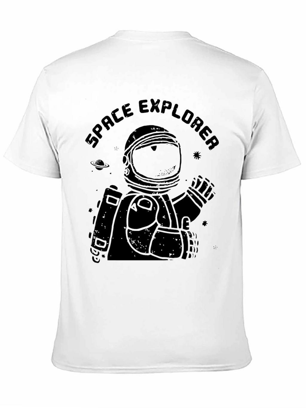 Space Explorer Black T-Shirt - Astronaut Graphic Tee