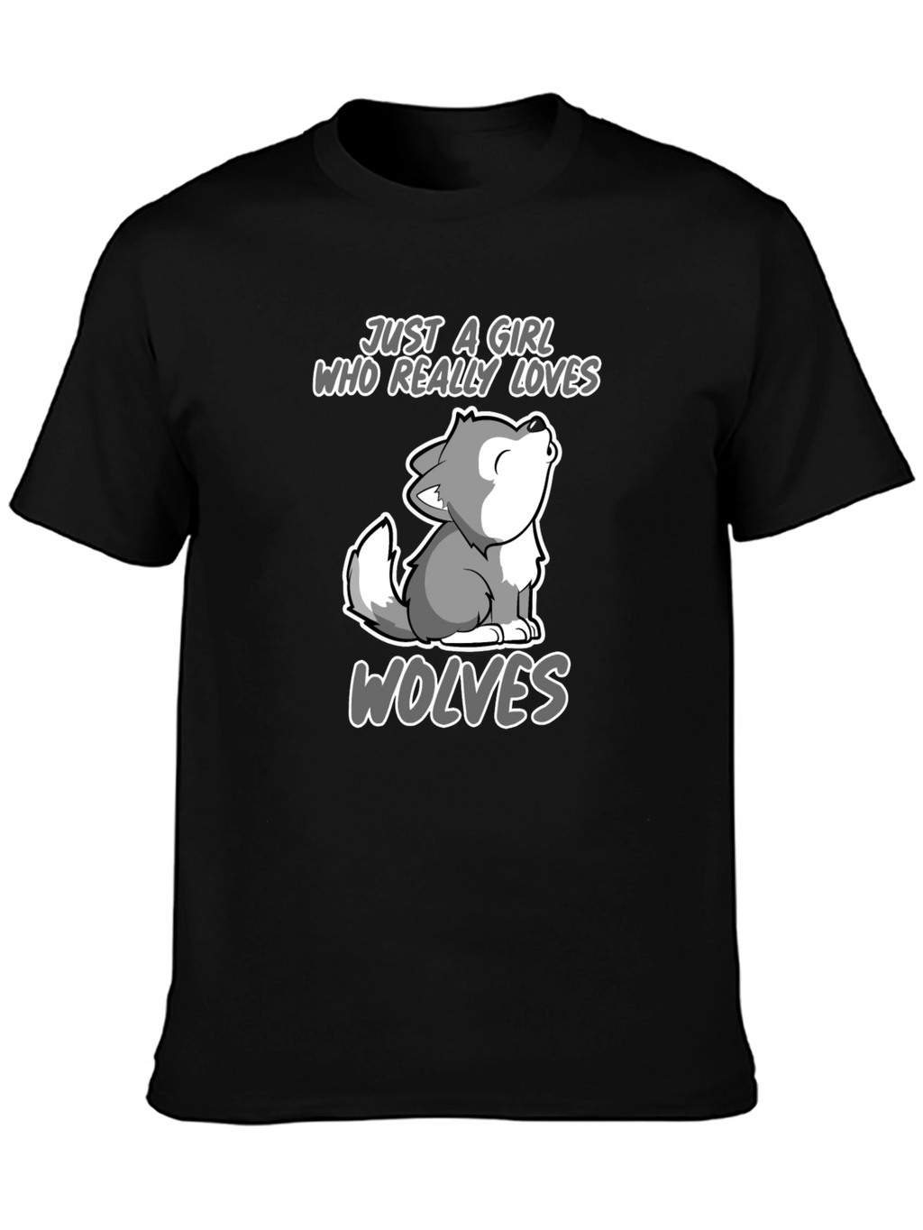 Girl Who Loves Wolves Graphic Tee
