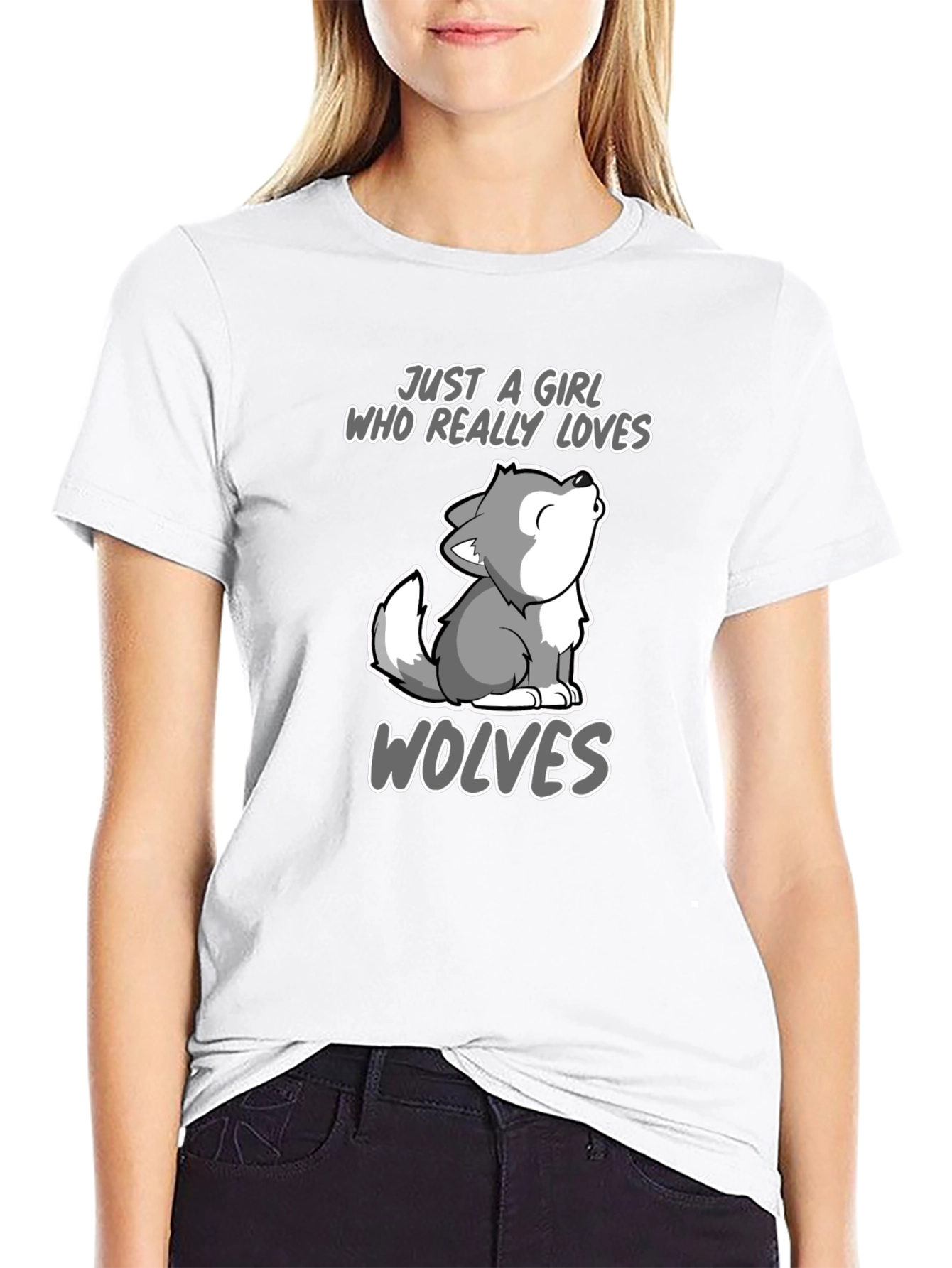 Girl Who Loves Wolves Graphic Tee