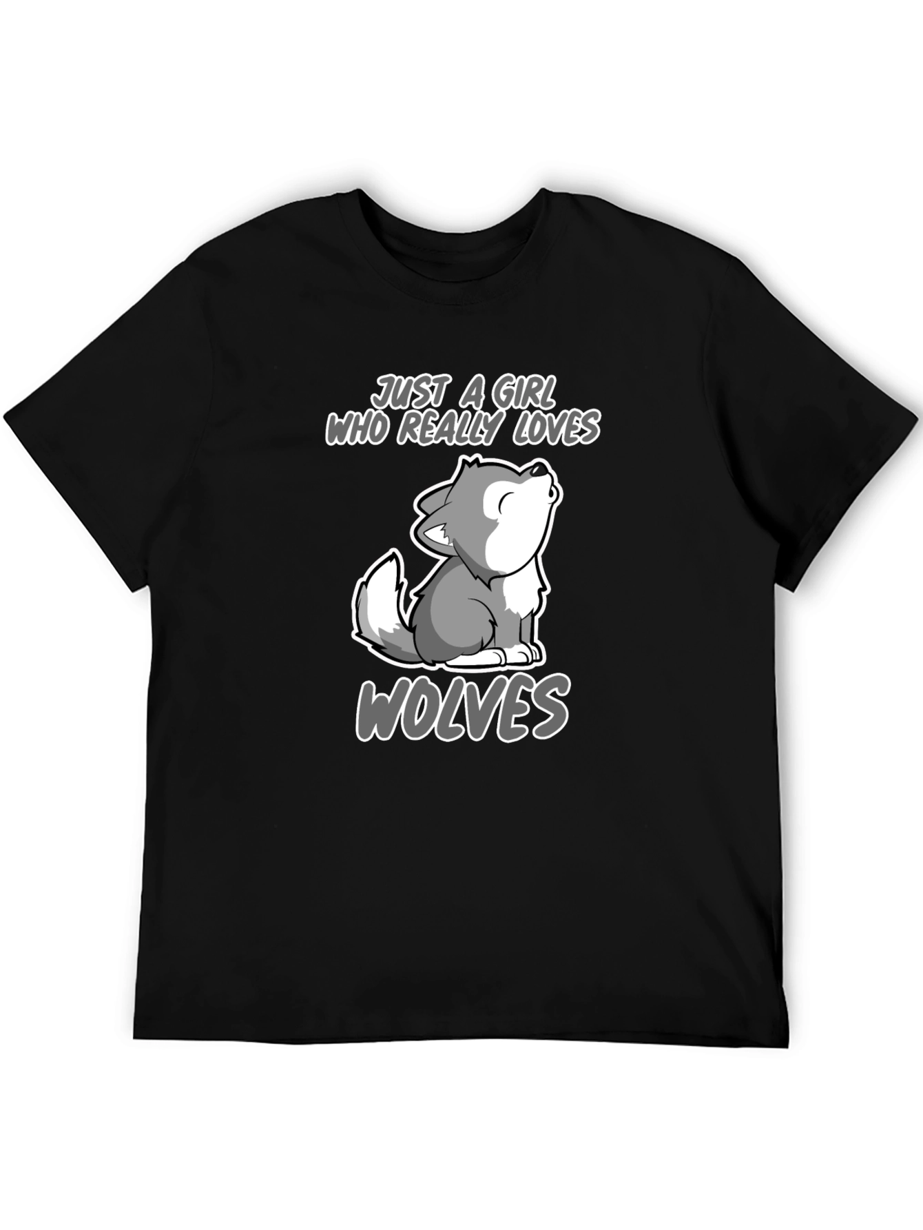 Girl Who Loves Wolves Graphic Tee