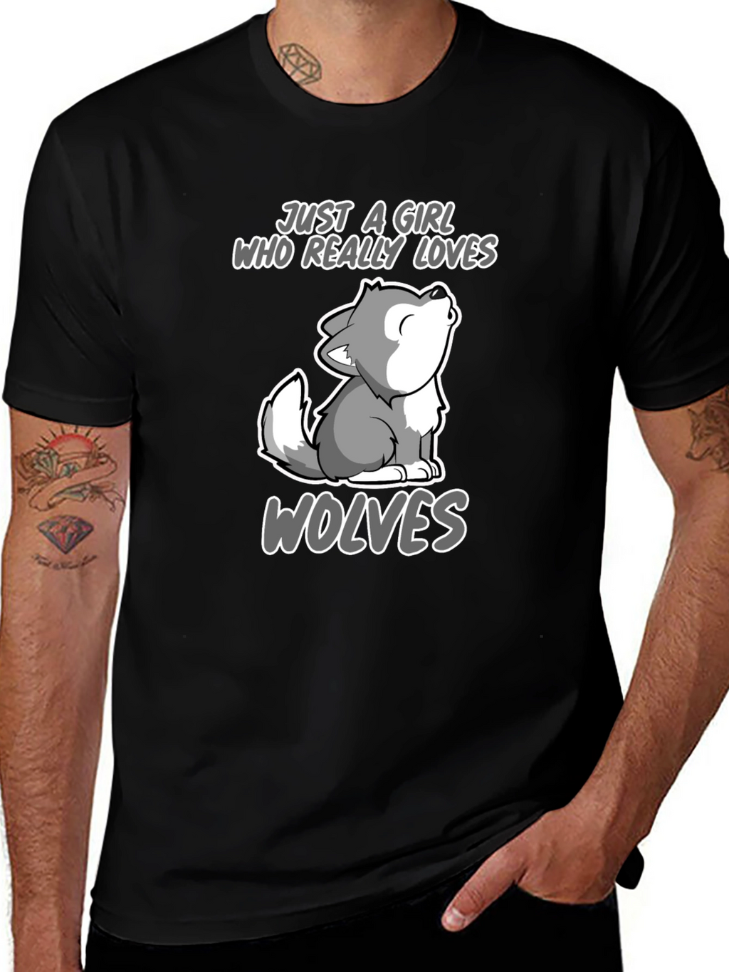 Girl Who Loves Wolves Graphic Tee