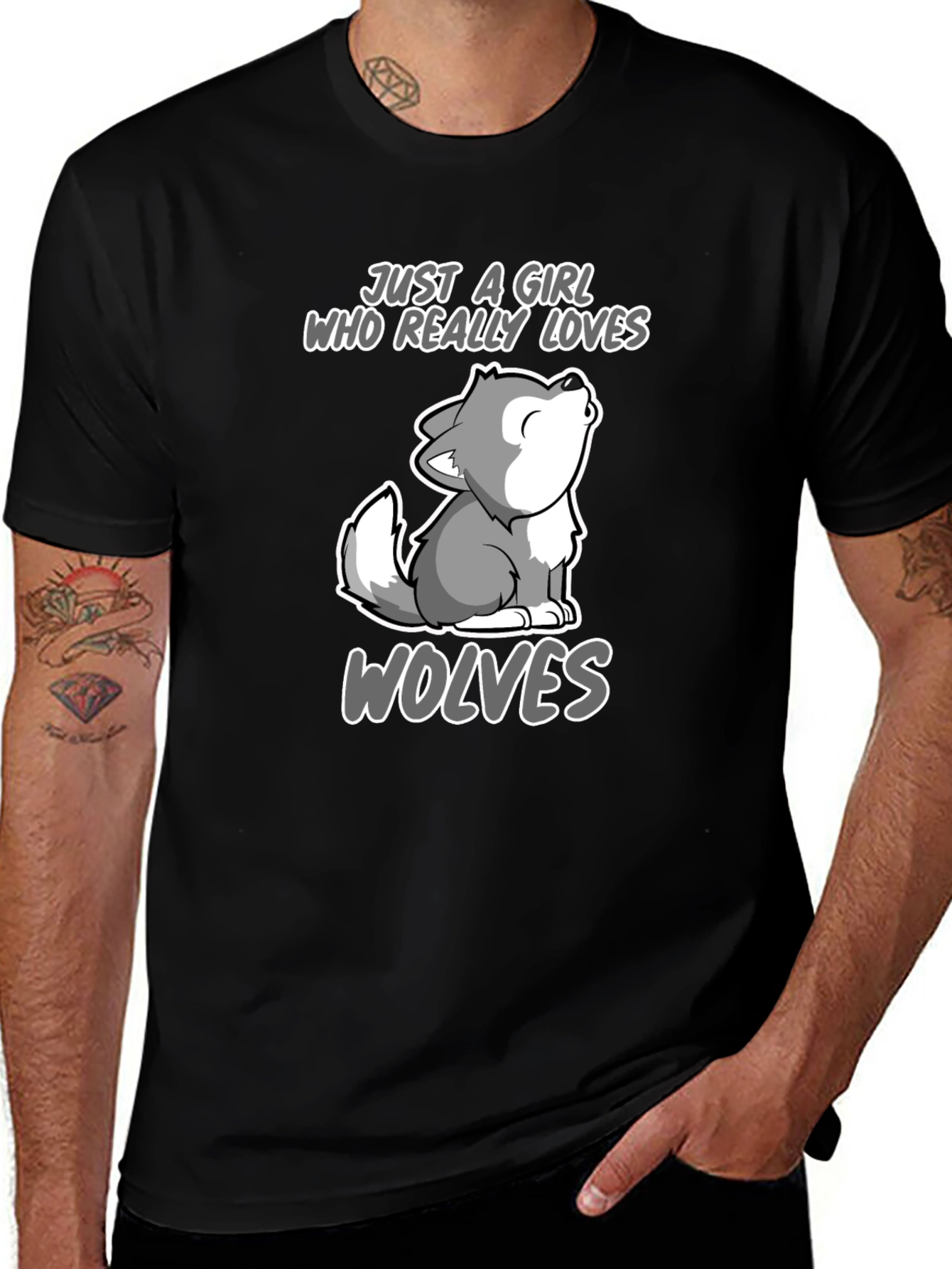 Girl Who Loves Wolves Graphic Tee