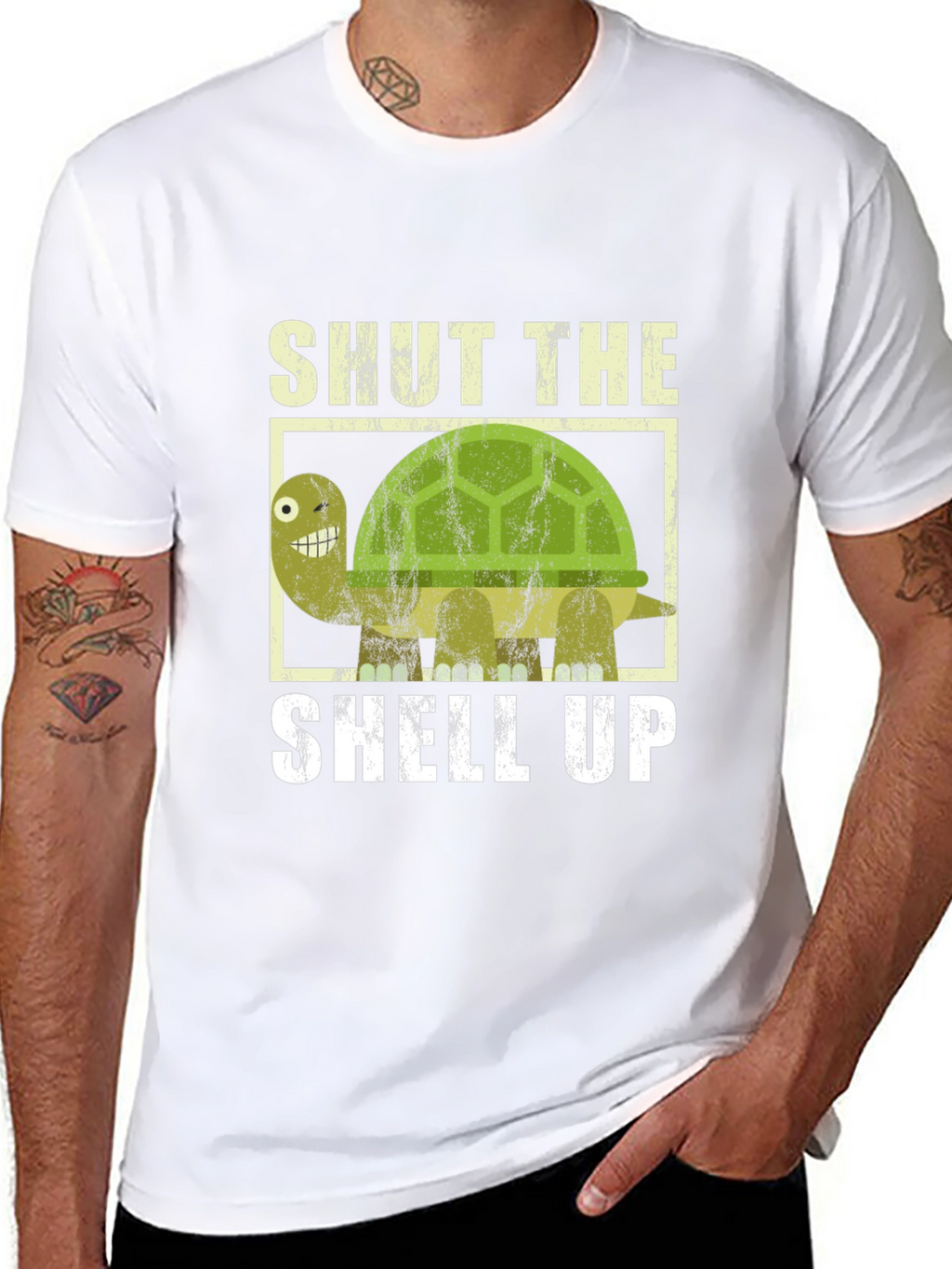 Shut The Shell Up Turtle Graphic T-Shirt