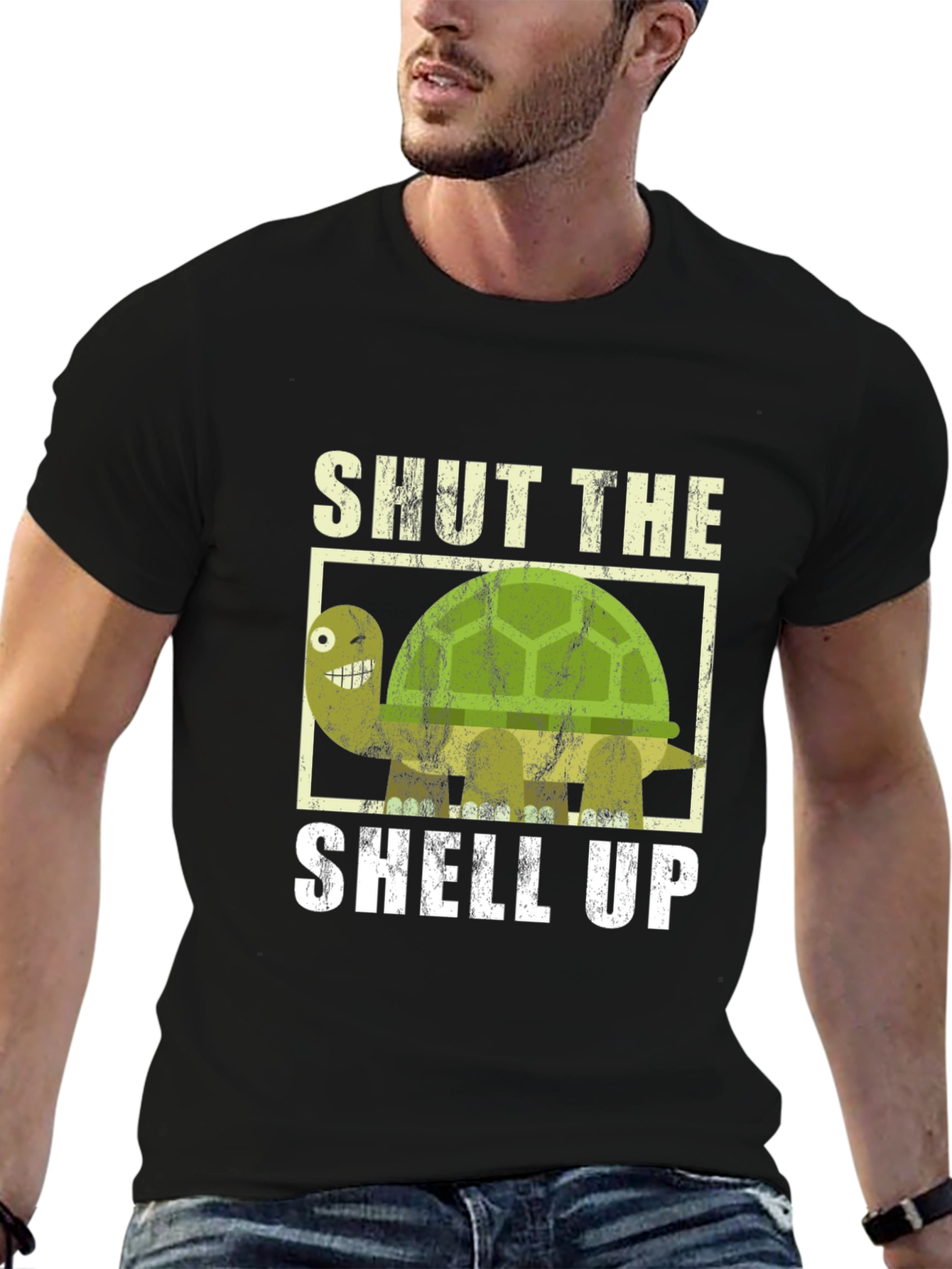 Shut The Shell Up Turtle Graphic T-Shirt
