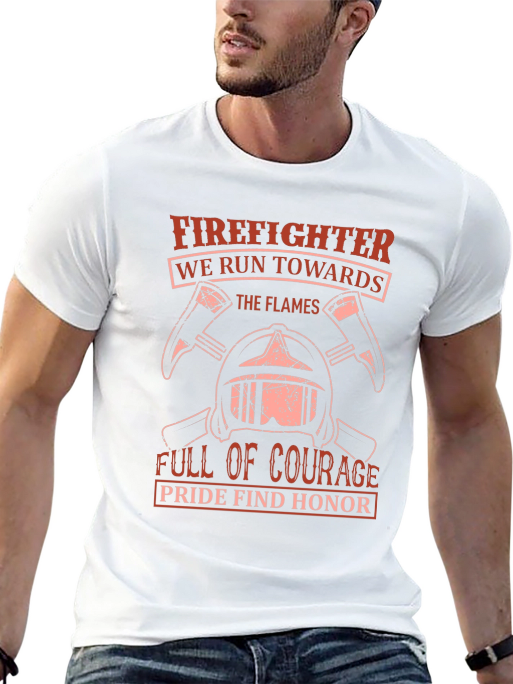 Firefighter T-Shirt - Courage & Honor Design