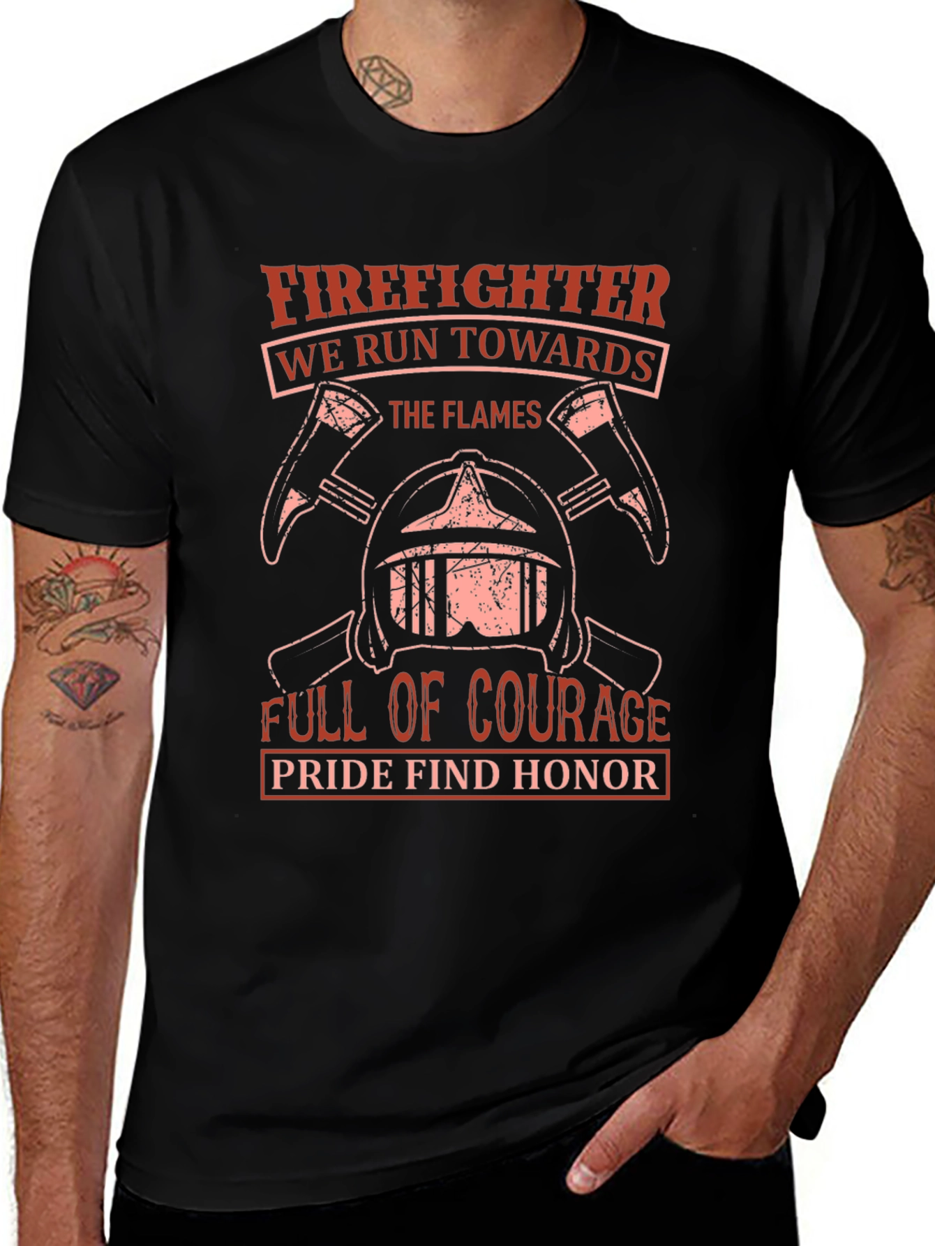Firefighter T-Shirt - Courage & Honor Design