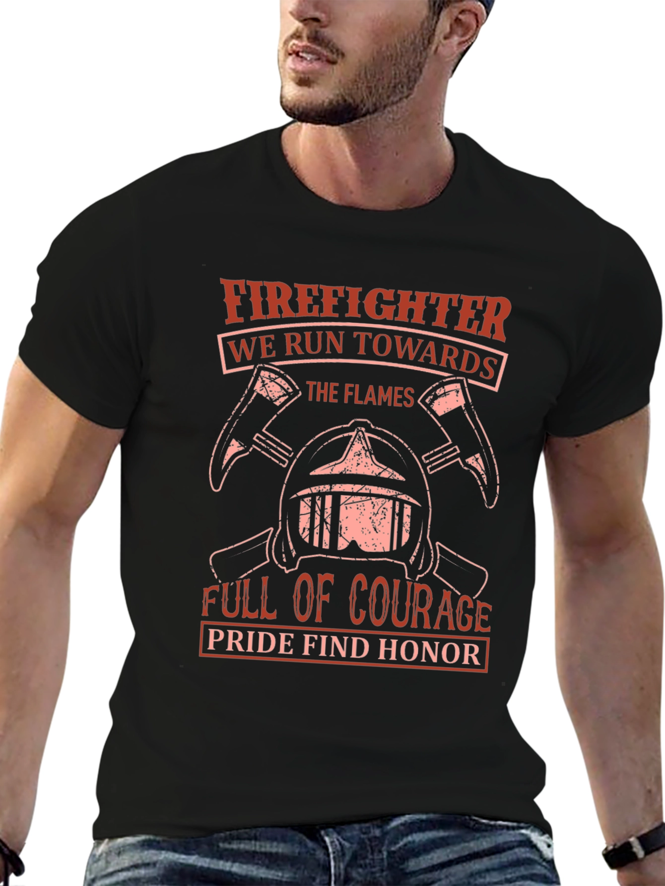 Firefighter T-Shirt - Courage & Honor Design