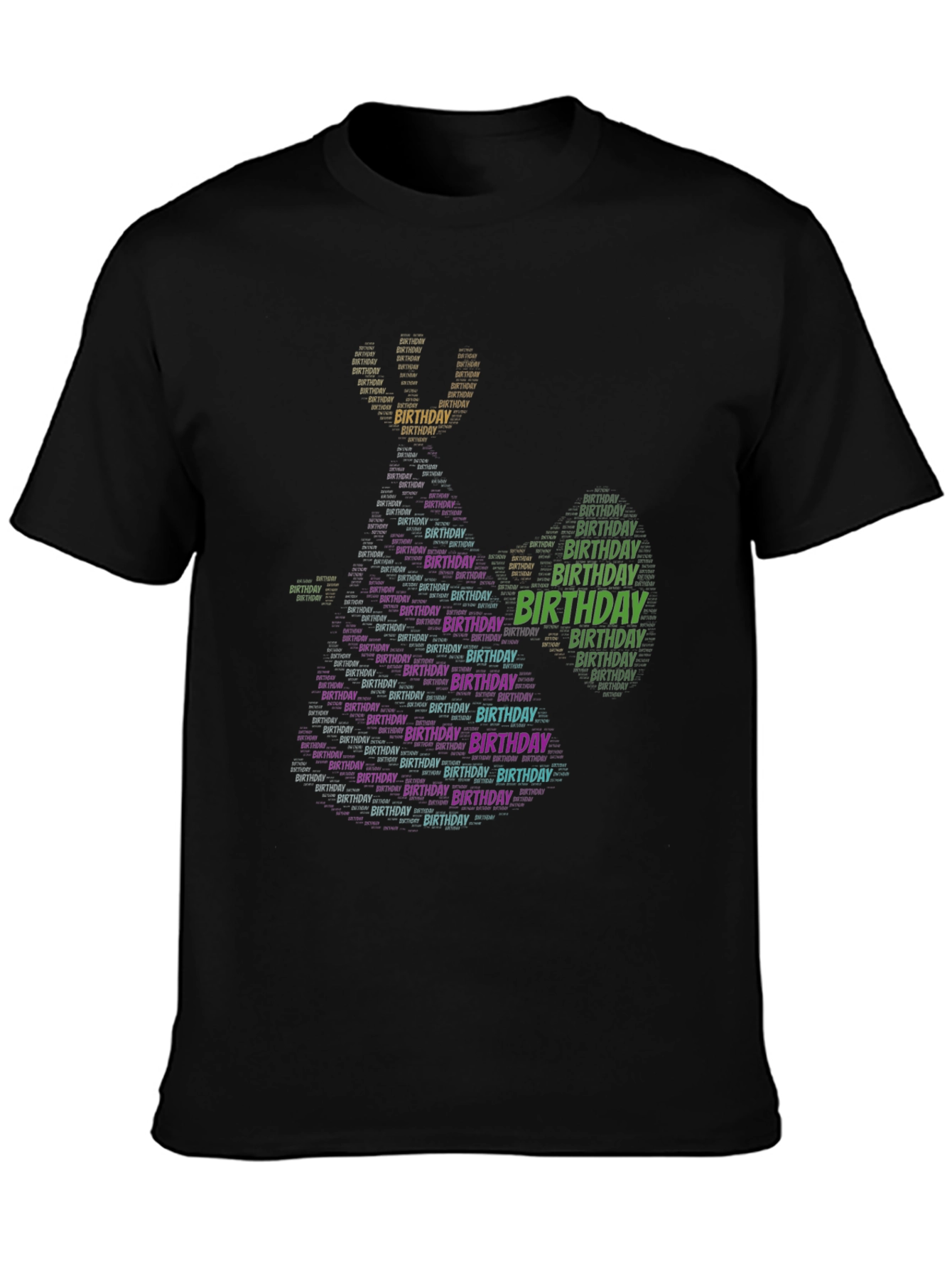 Birthday Word Art Graphic T-Shirt