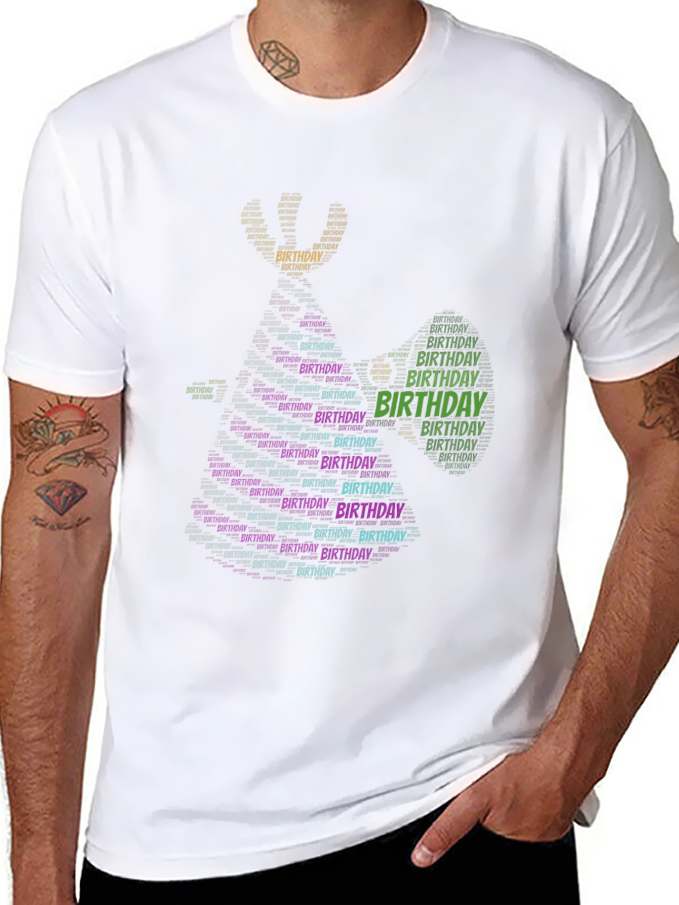 Birthday Word Art Graphic T-Shirt