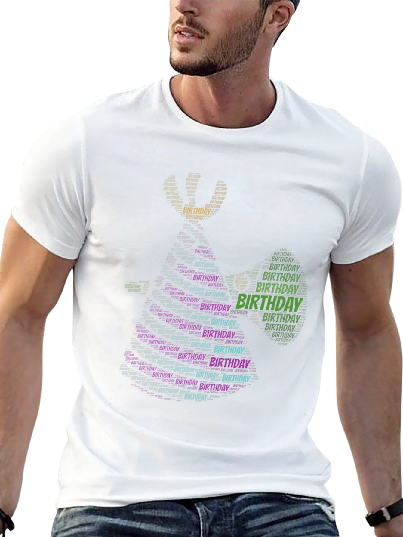 Birthday Word Art Graphic T-Shirt