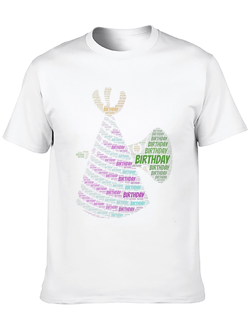Birthday Word Art Graphic T-Shirt