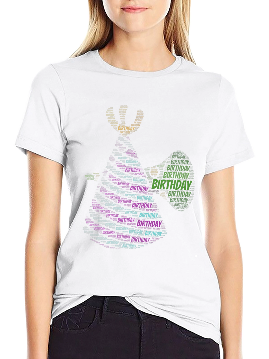 Birthday Word Art Graphic T-Shirt