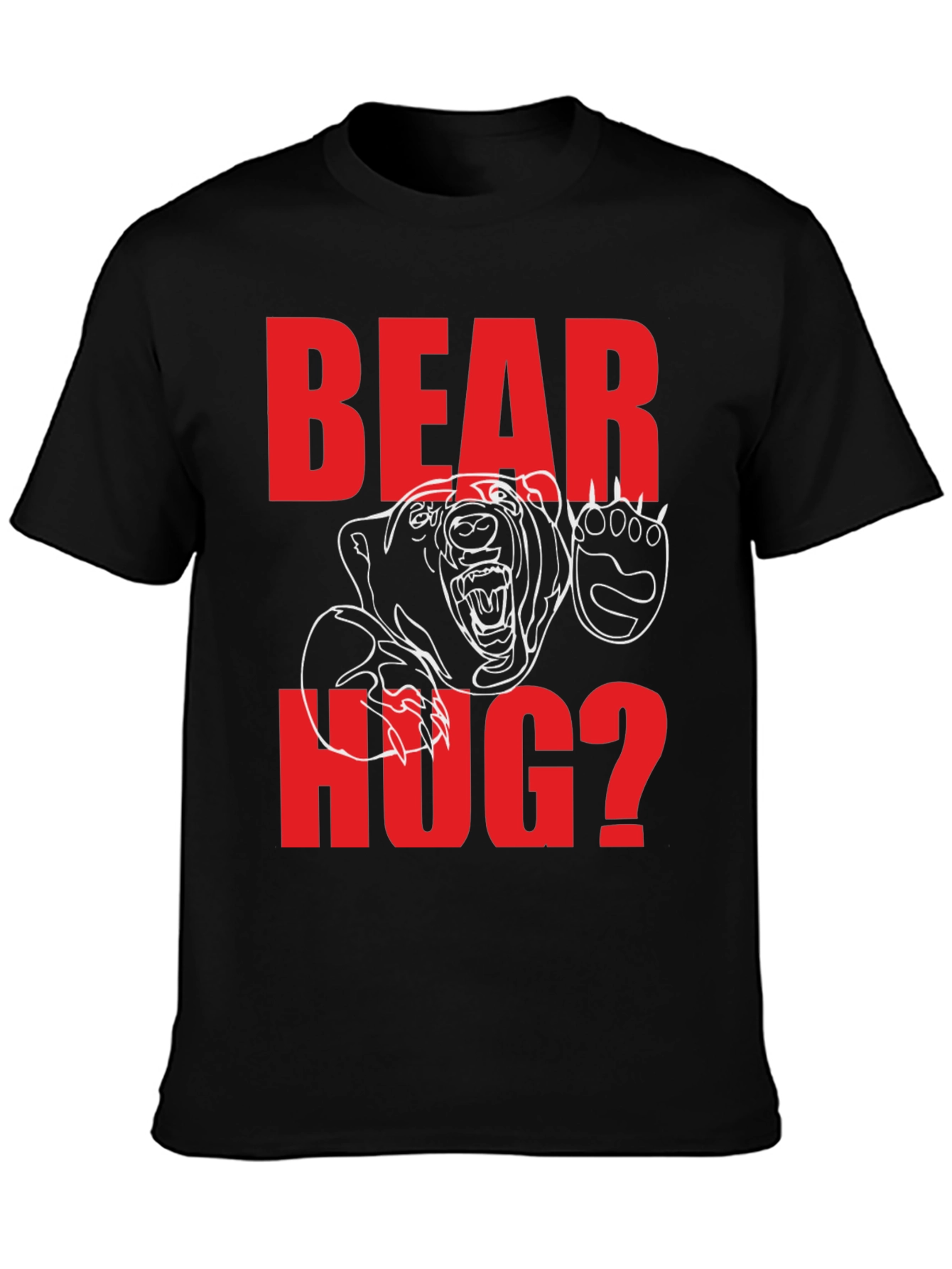 Bear Hug Graphic Tee - Black Cotton Blend