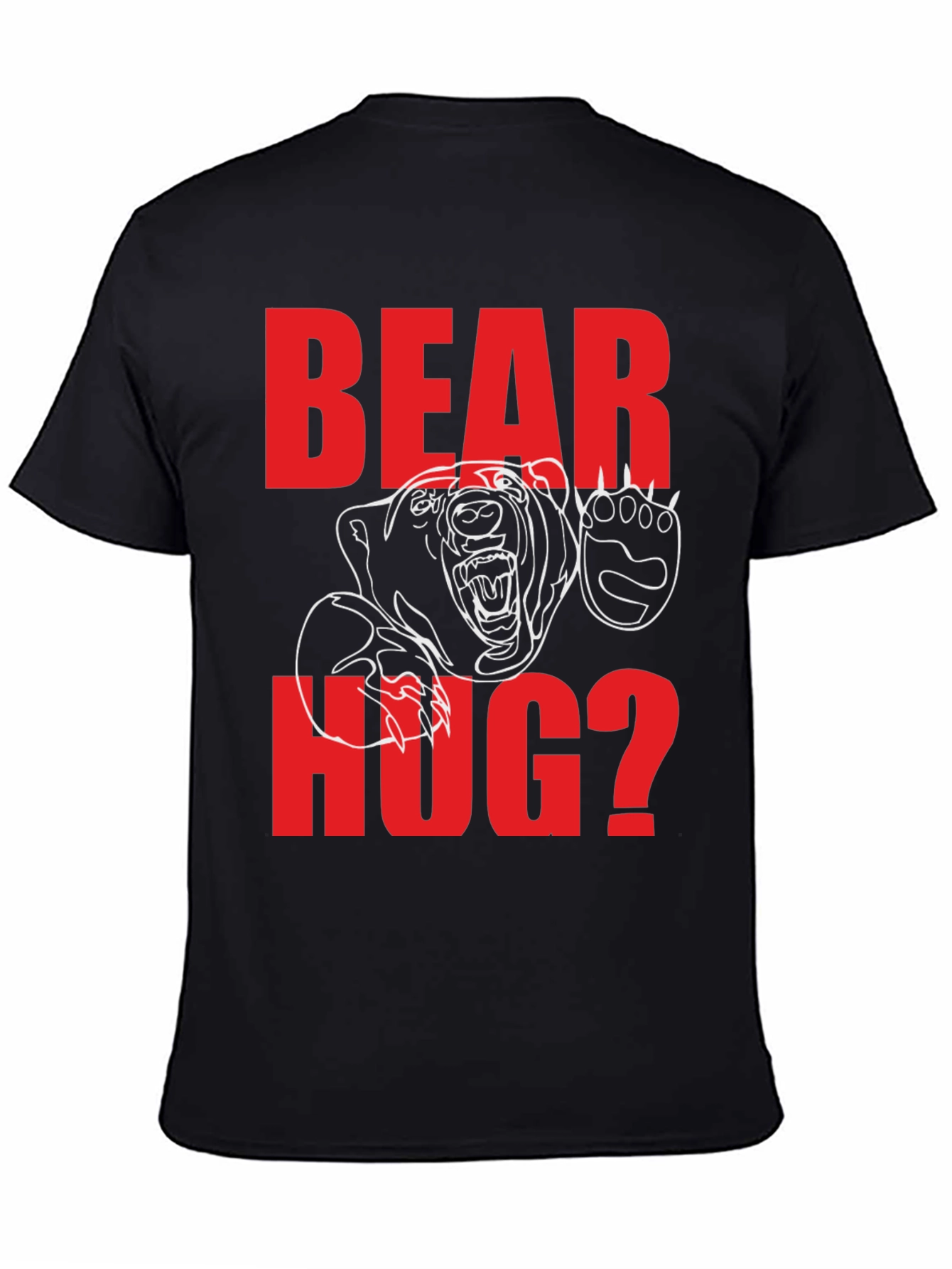 Bear Hug Graphic Tee - Black Cotton Blend