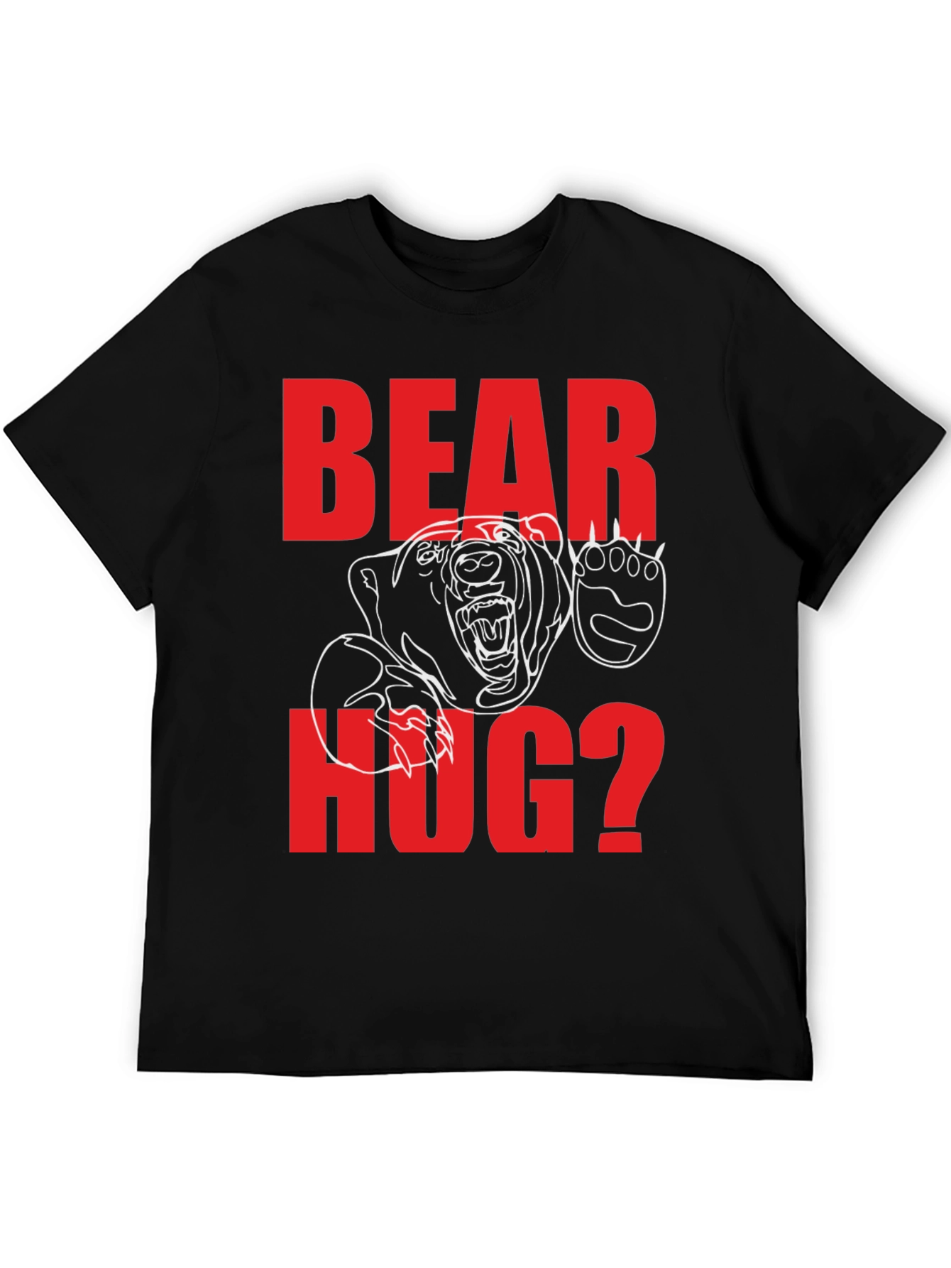 Bear Hug Graphic Tee - Black Cotton Blend