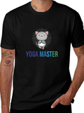 Yoga Master Cat Graphic T-Shirt