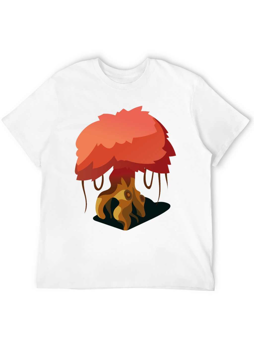 Cartoon Tree Graphic Black T-Shirt