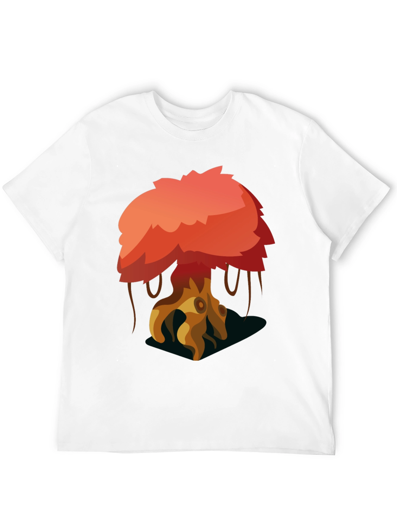 Cartoon Tree Graphic Black T-Shirt