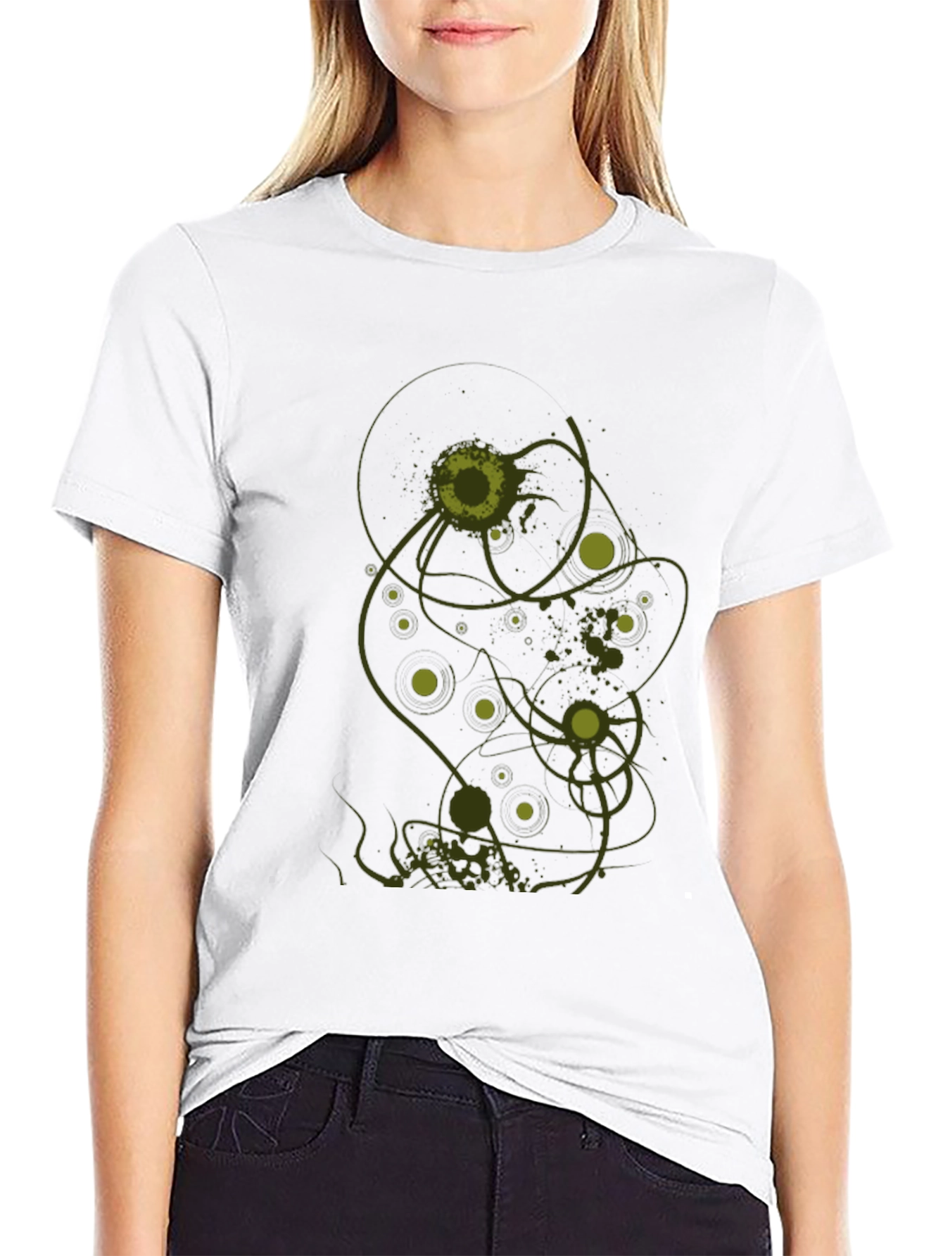 Abstract Graphic Print T-Shirt - Black