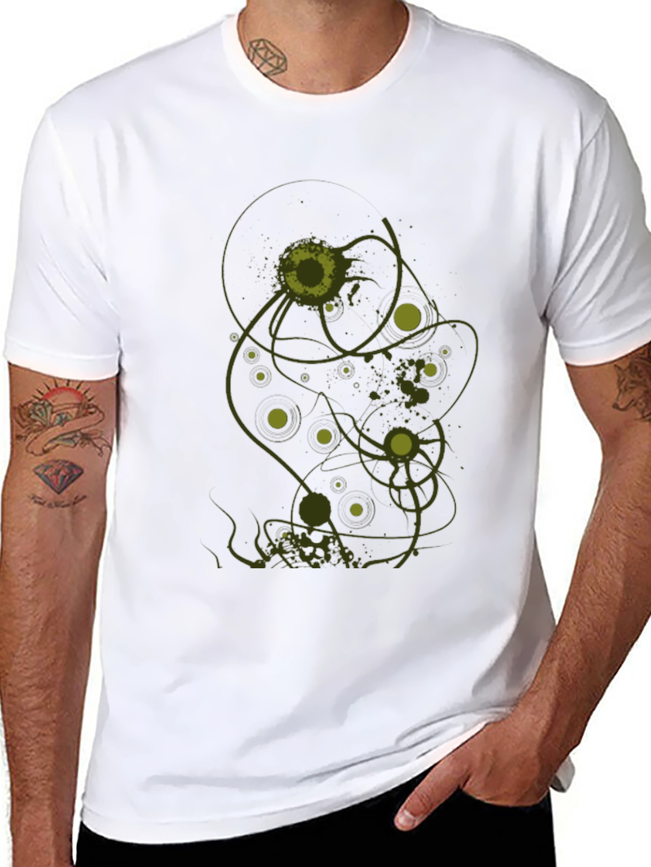 Abstract Graphic Print T-Shirt - Black