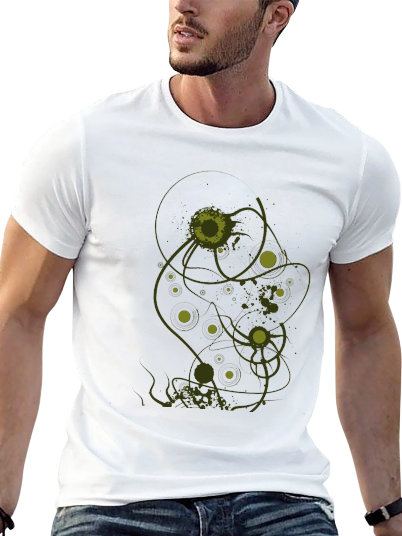 Abstract Graphic Print T-Shirt - Black