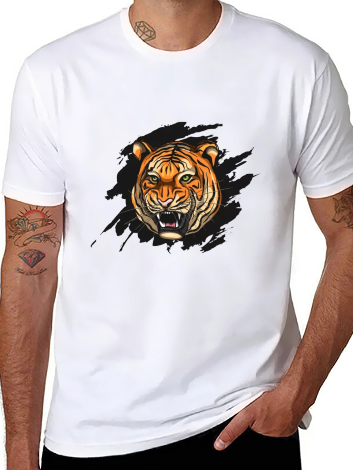 Tiger Graphic Black T-Shirt - Fierce Style!