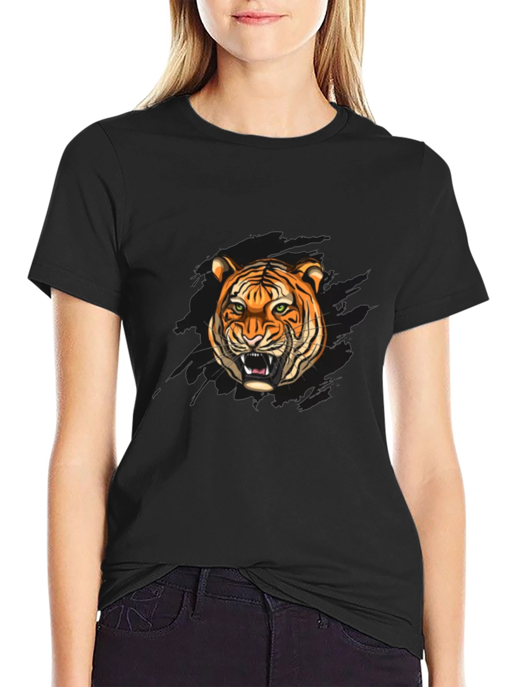 Tiger Graphic Black T-Shirt - Fierce Style!
