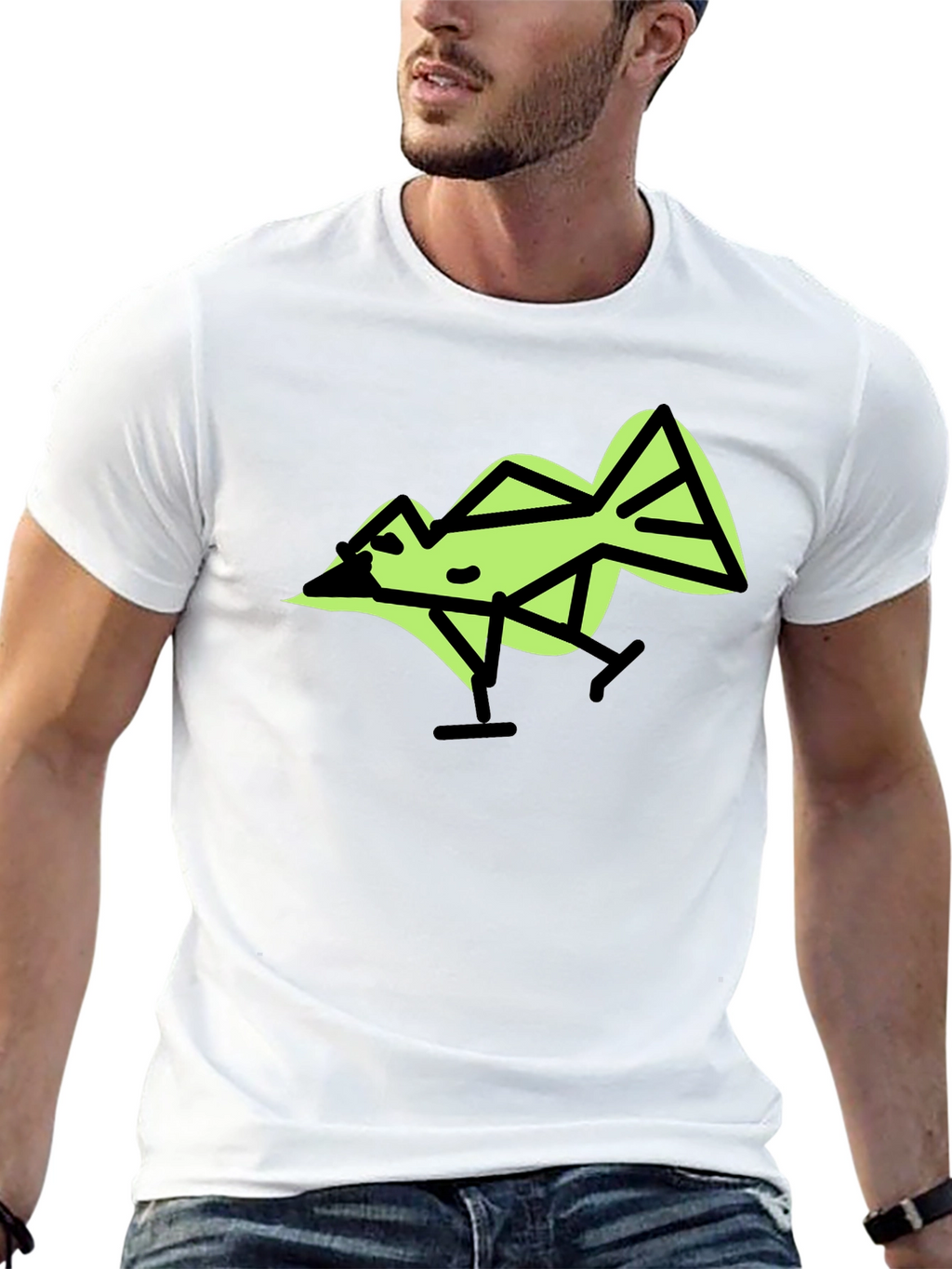 Geometric Bird Graphic T-Shirt