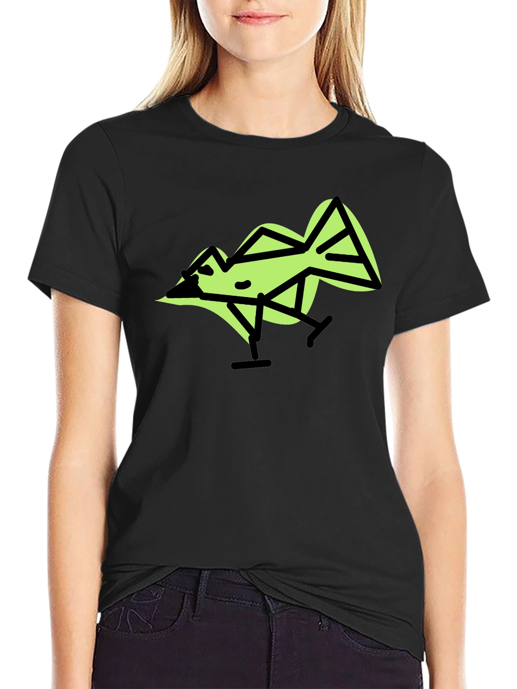 Geometric Bird Graphic T-Shirt