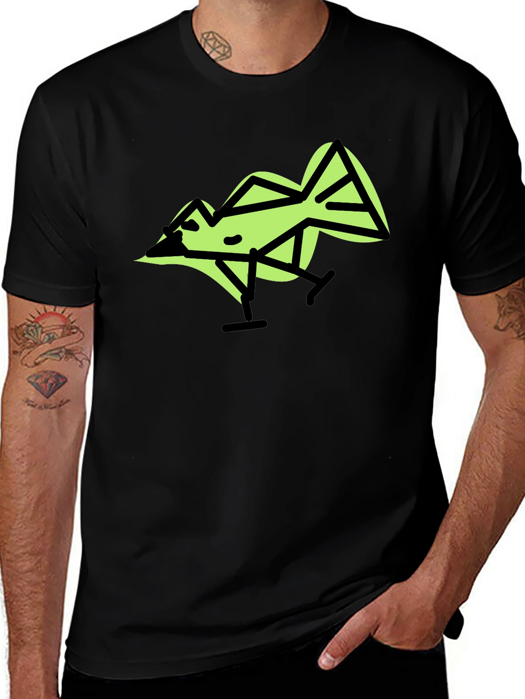 Geometric Bird Graphic T-Shirt