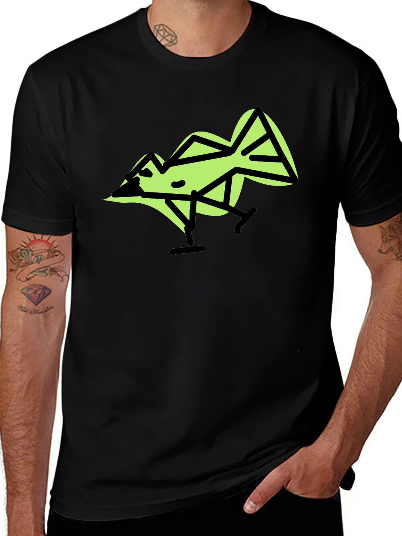 Geometric Bird Graphic T-Shirt