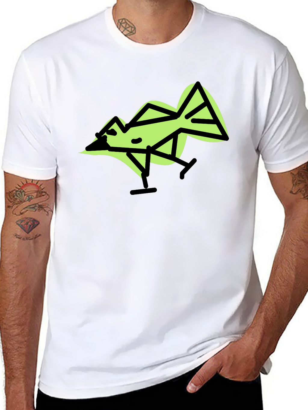 Geometric Bird Graphic T-Shirt
