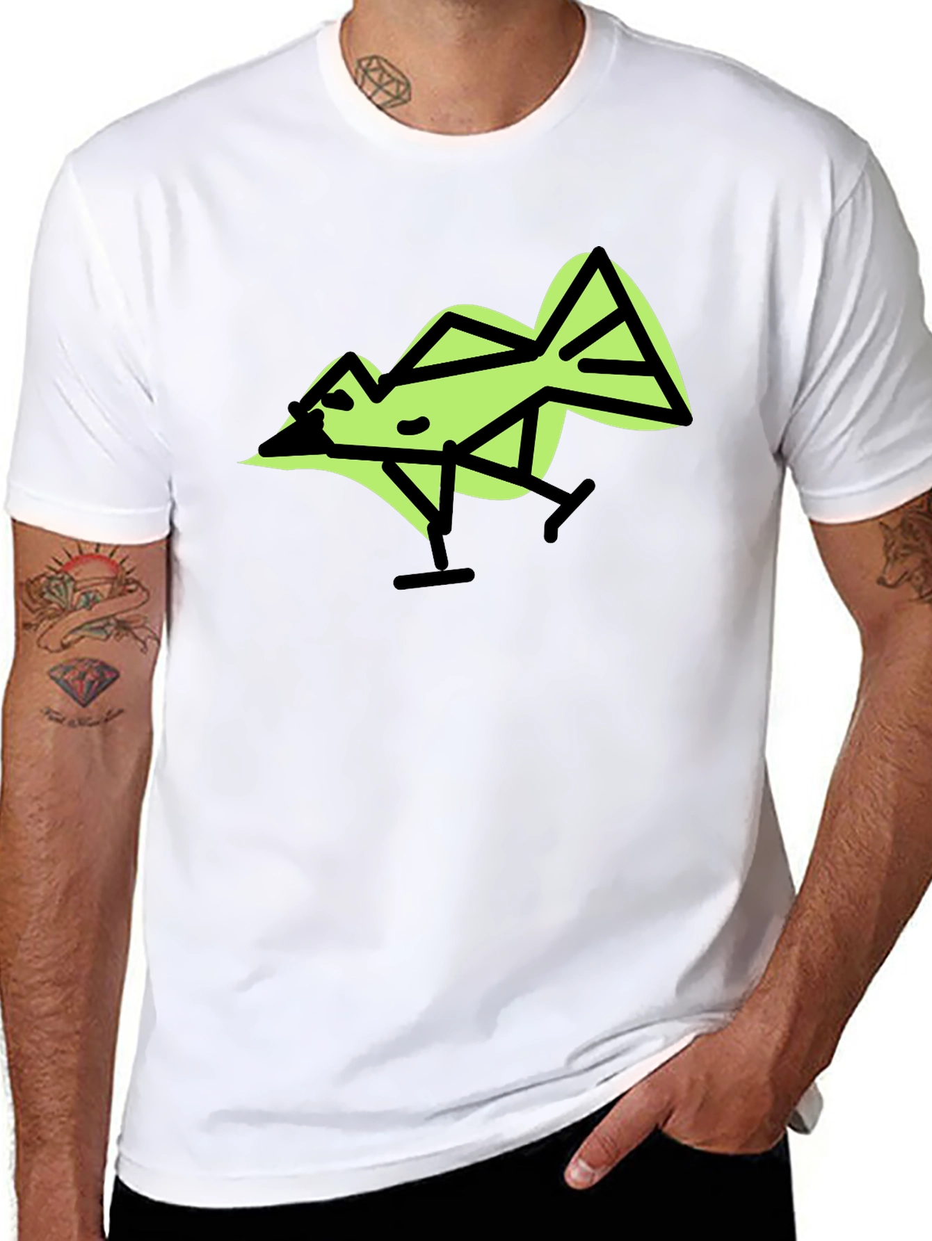 Geometric Bird Graphic T-Shirt