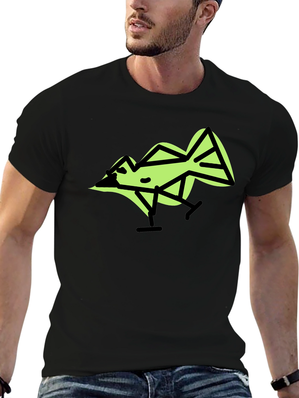 Geometric Bird Graphic T-Shirt