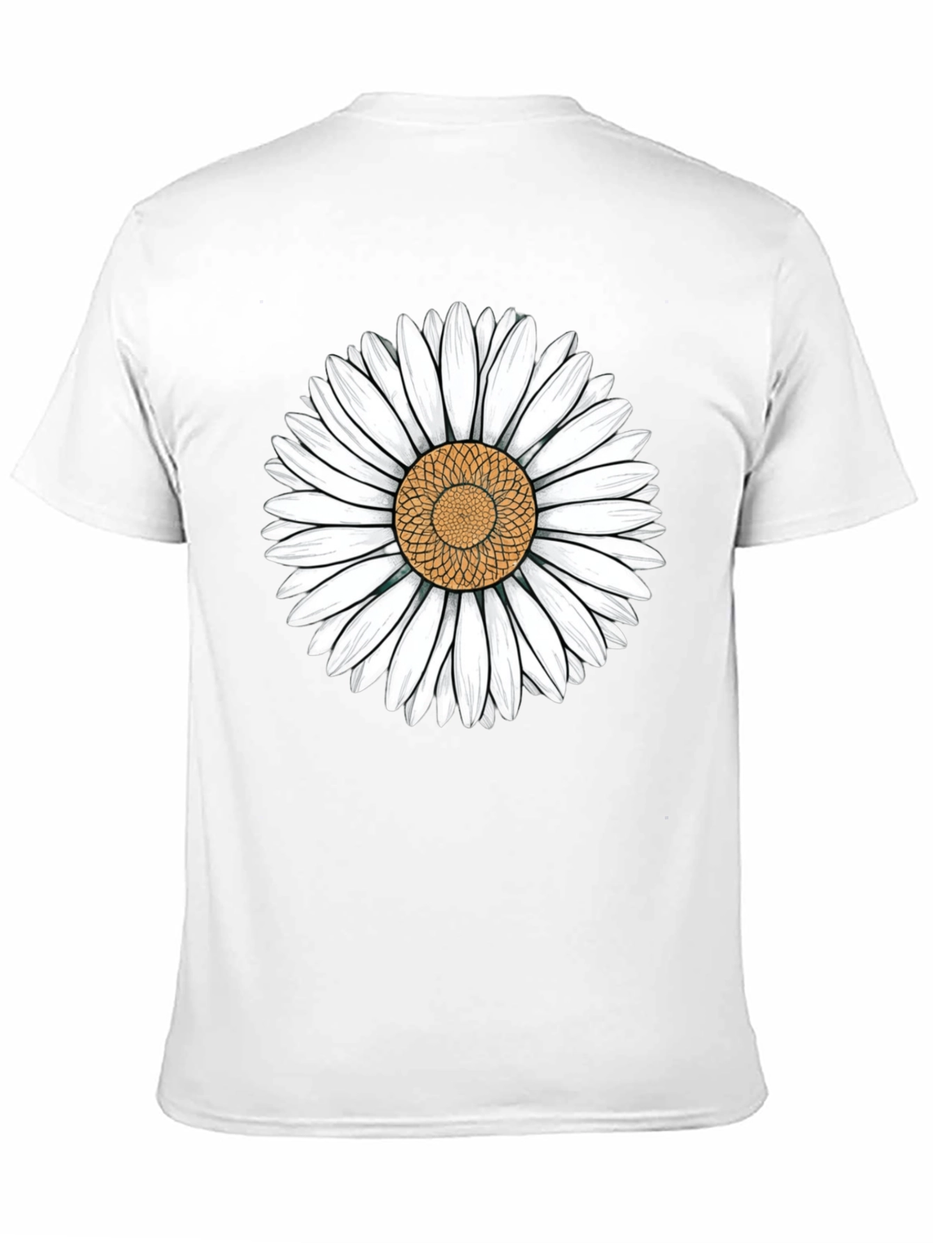 Daisy Flower Graphic Black T-Shirt