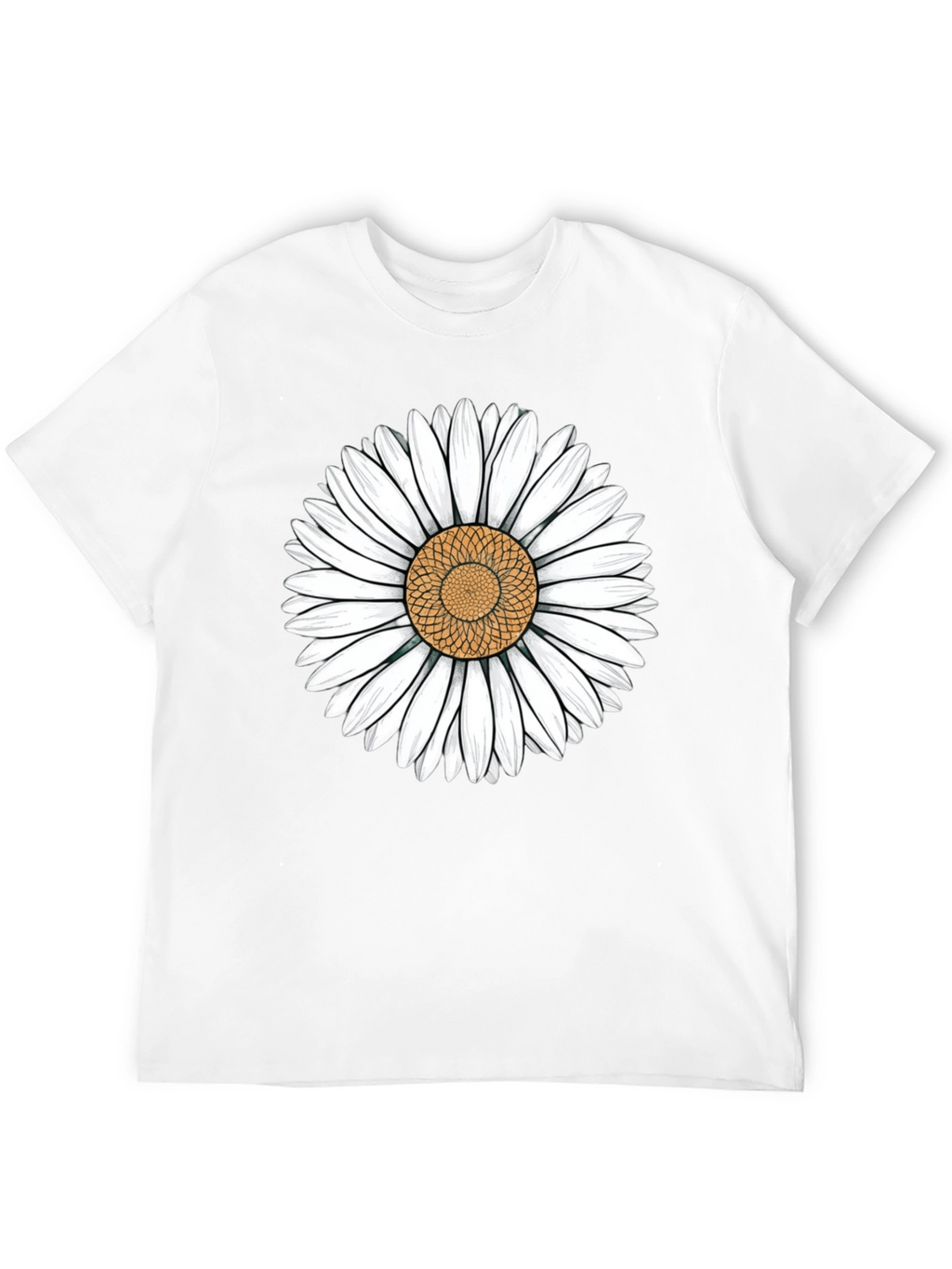 Daisy Flower Graphic Black T-Shirt