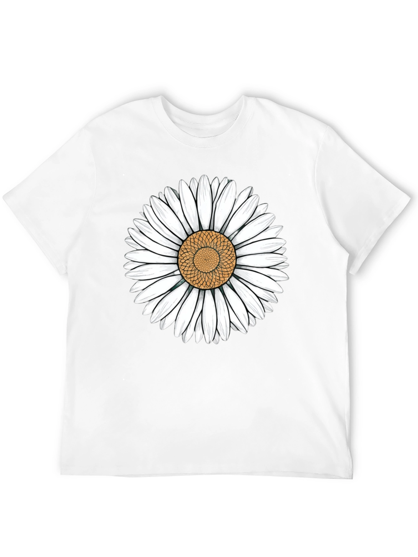 Daisy Flower Graphic Black T-Shirt