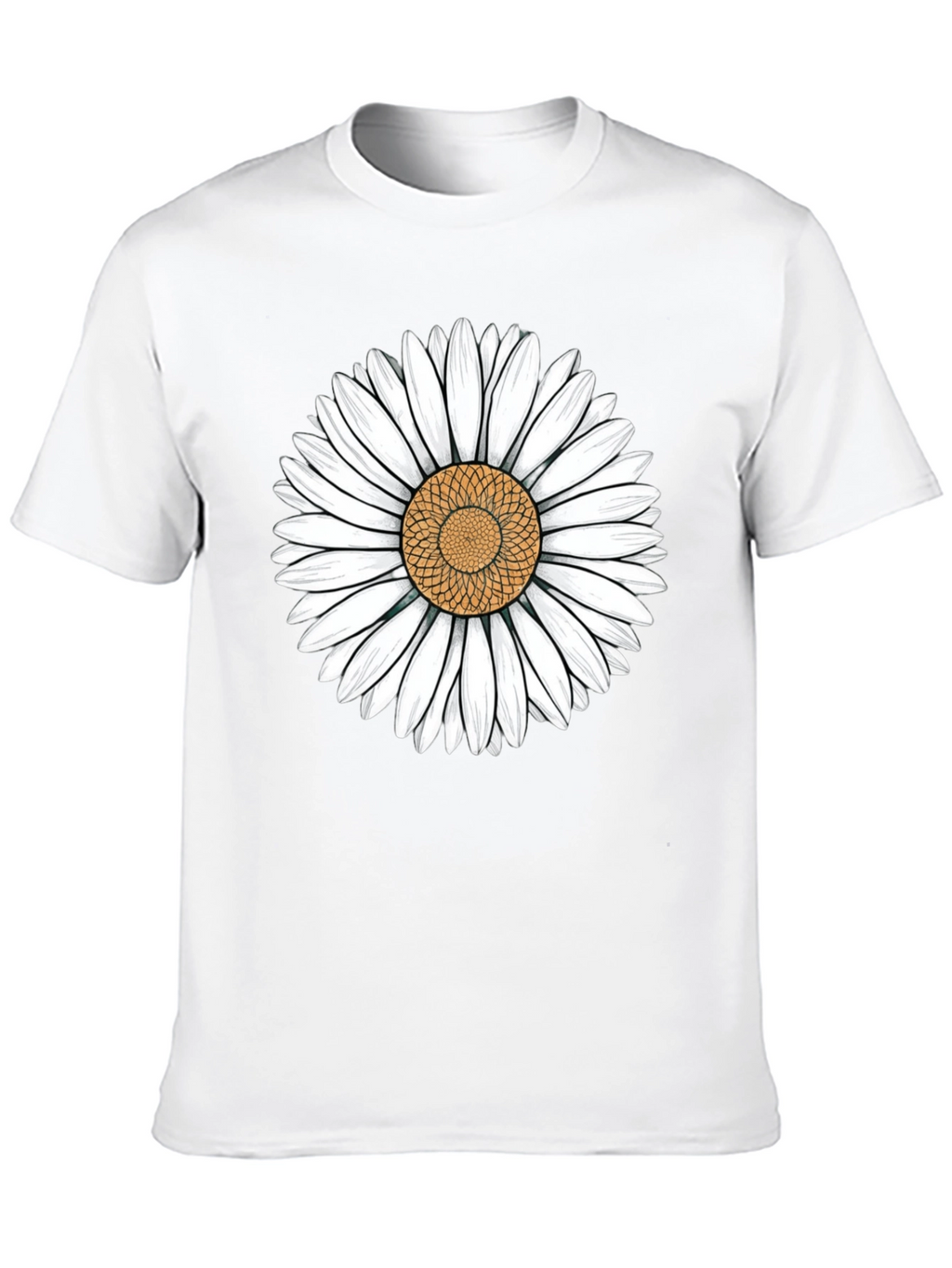 Daisy Flower Graphic Black T-Shirt