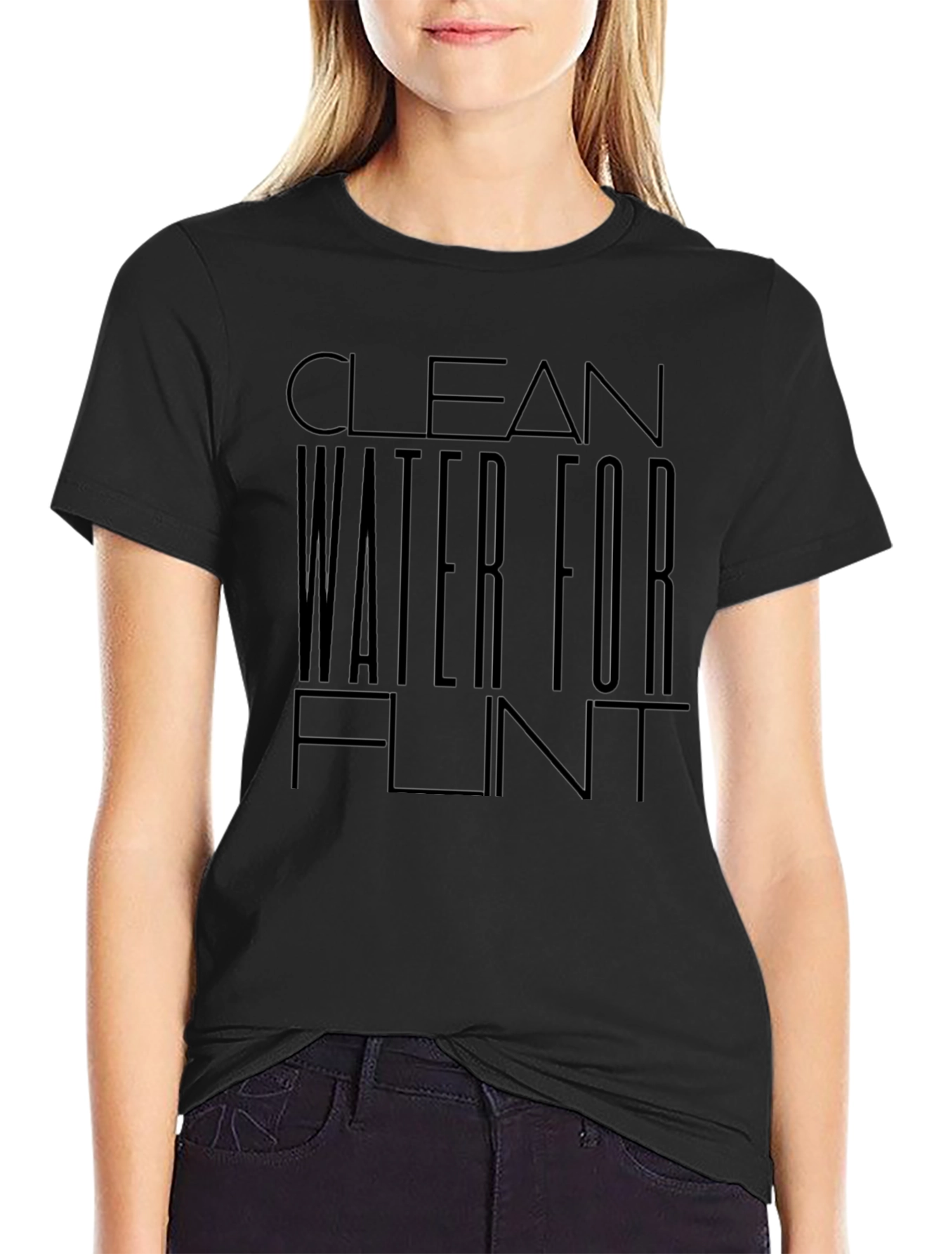 Clean Water for Flint Black T-Shirt