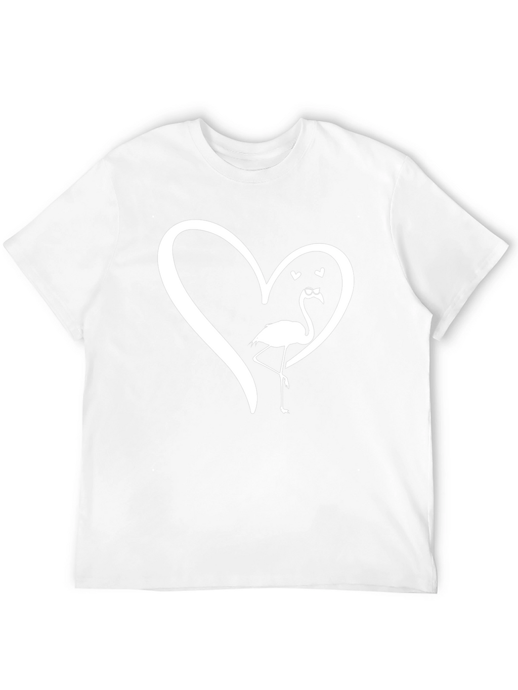 Mens Black Flamingo Heart Graphic Tee