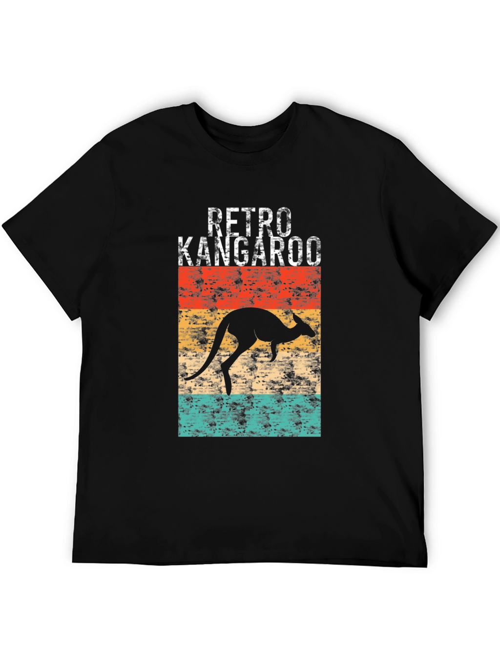 Retro Kangaroo Graphic Tee - Black