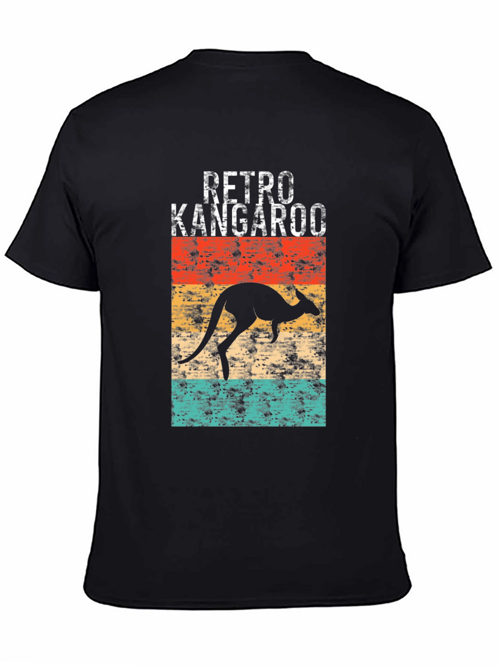 Retro Kangaroo Graphic Tee - Black