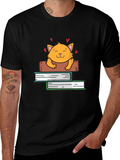 Cute Cat on Books Graphic Tee