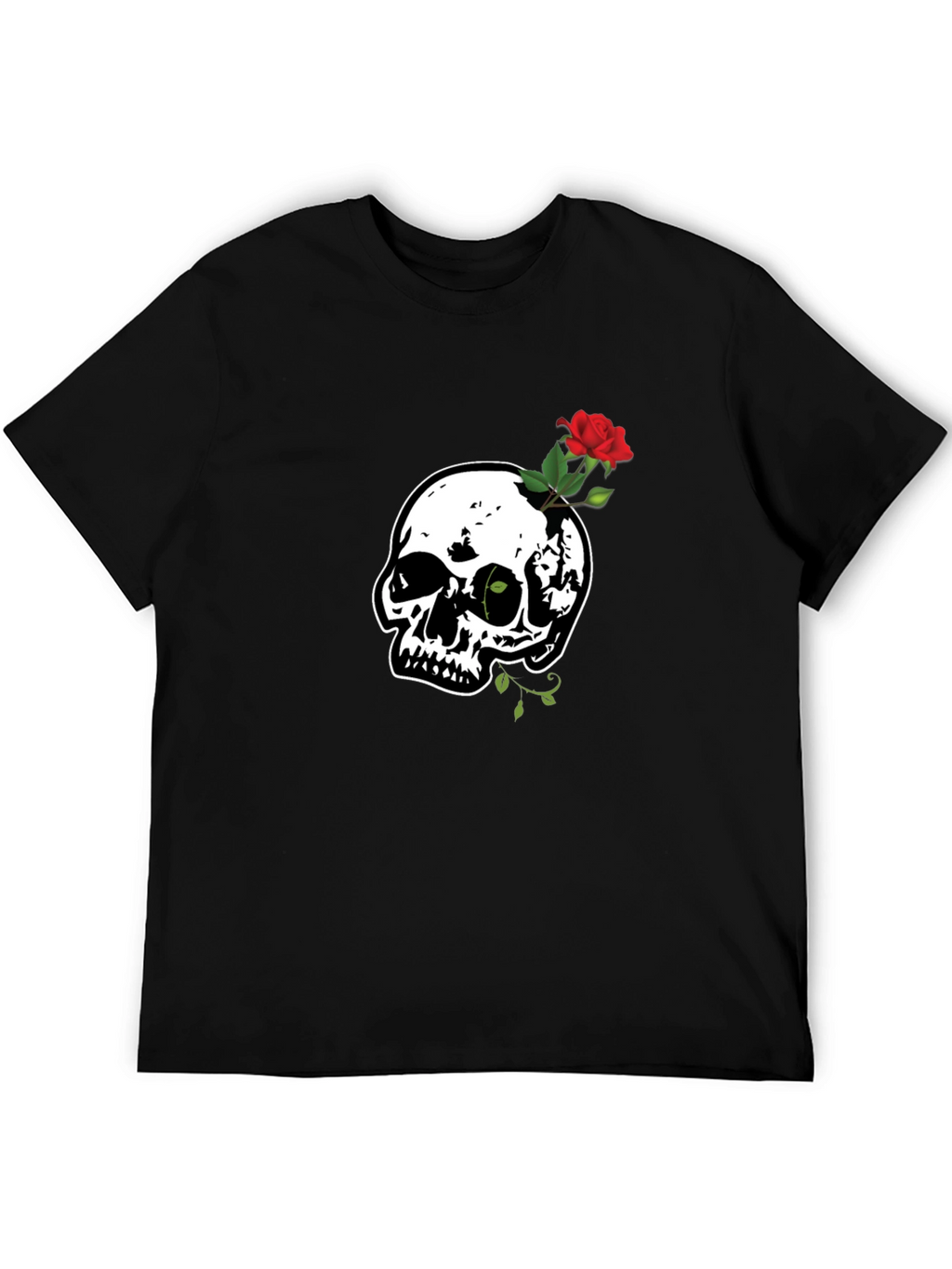 Skull & Rose Graphic Tee - Black T-Shirt